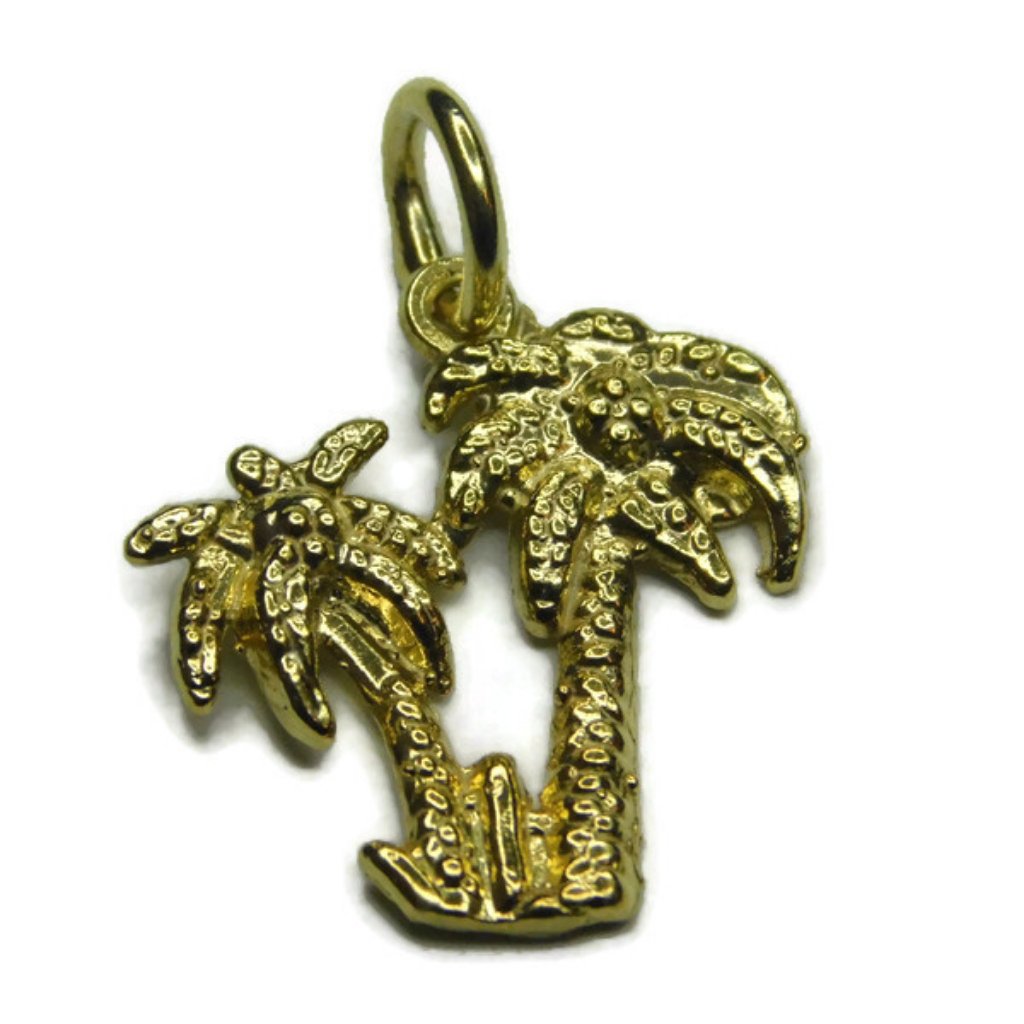 Palms Charm Pendant 14k Yellow Gold.